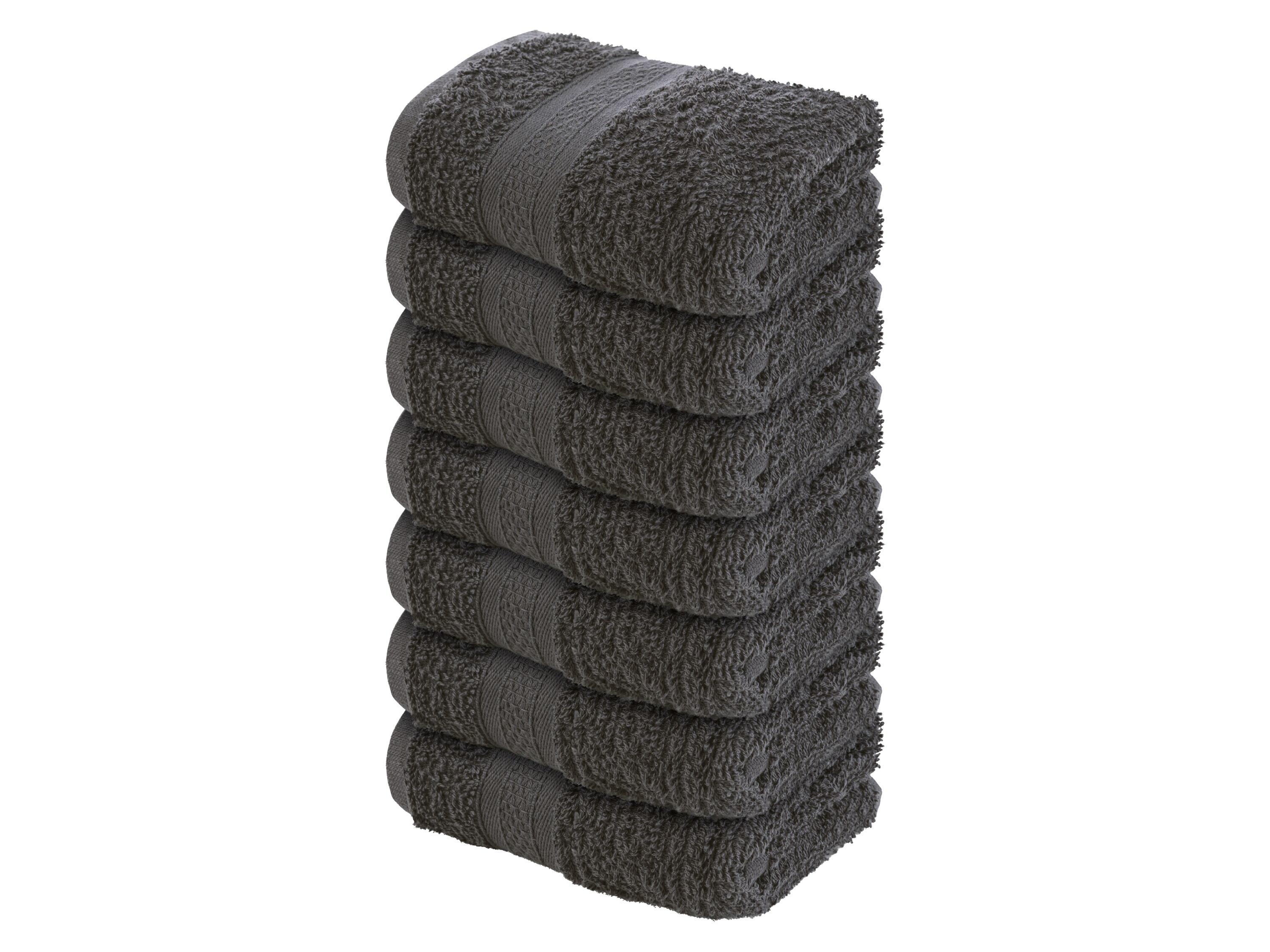 Livarno home Zestaw 8 ręczników frotte do rąk, 30 x 30 cm Ciemnoszary