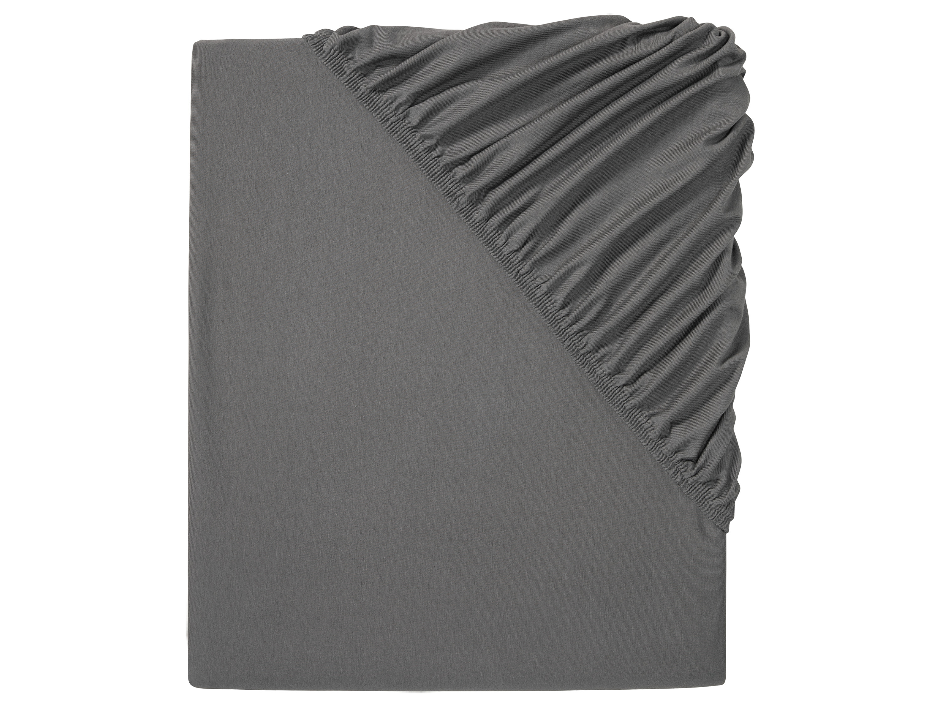 Livarno home Prześcieradło z dżerseju z gumką, 180-200 x 200 cm Ciemnoszary