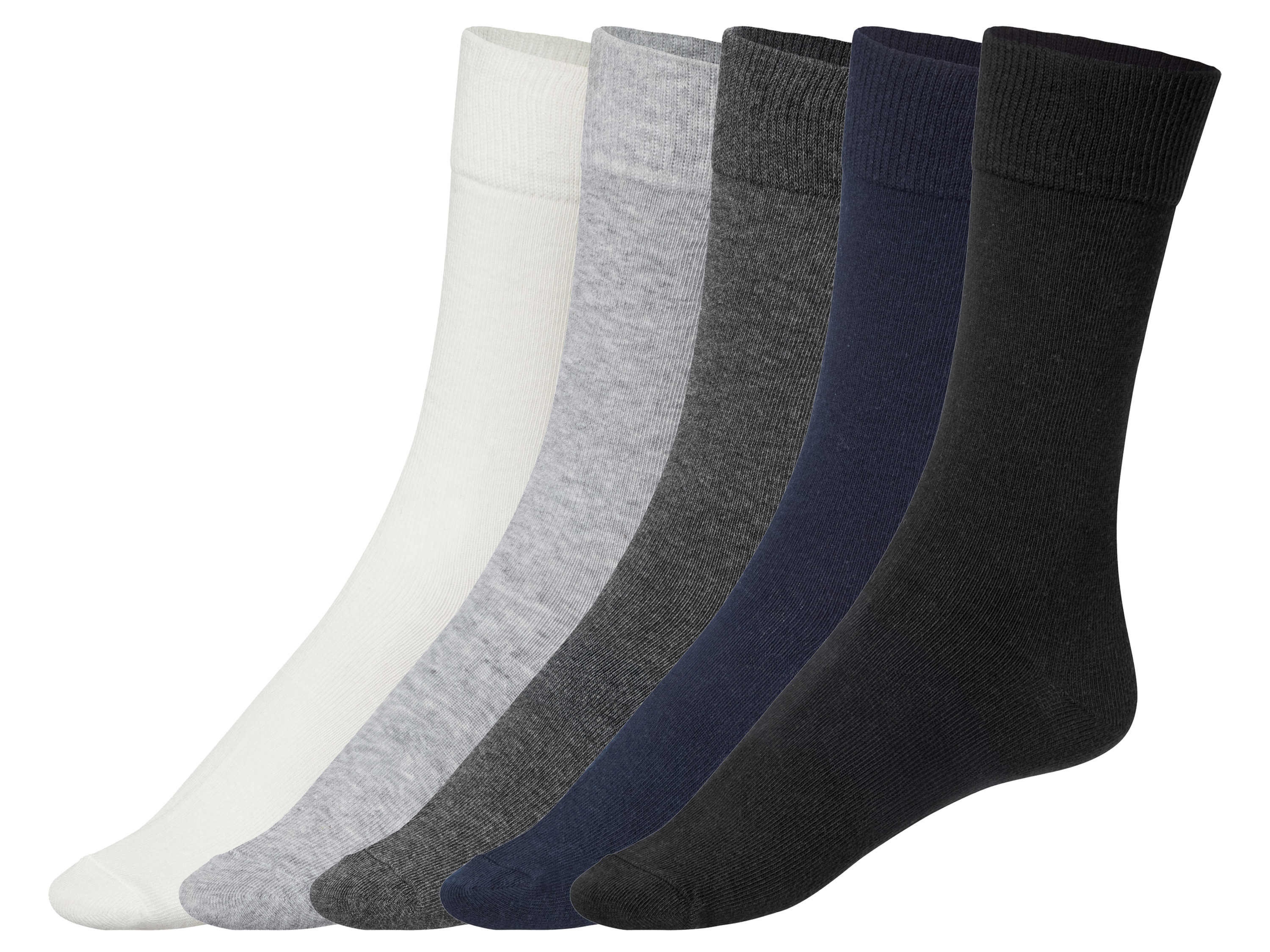Livergy Skarpety męskie z bawełny organicznej, 5 par 39-42, Biały/szary/navy/czarny