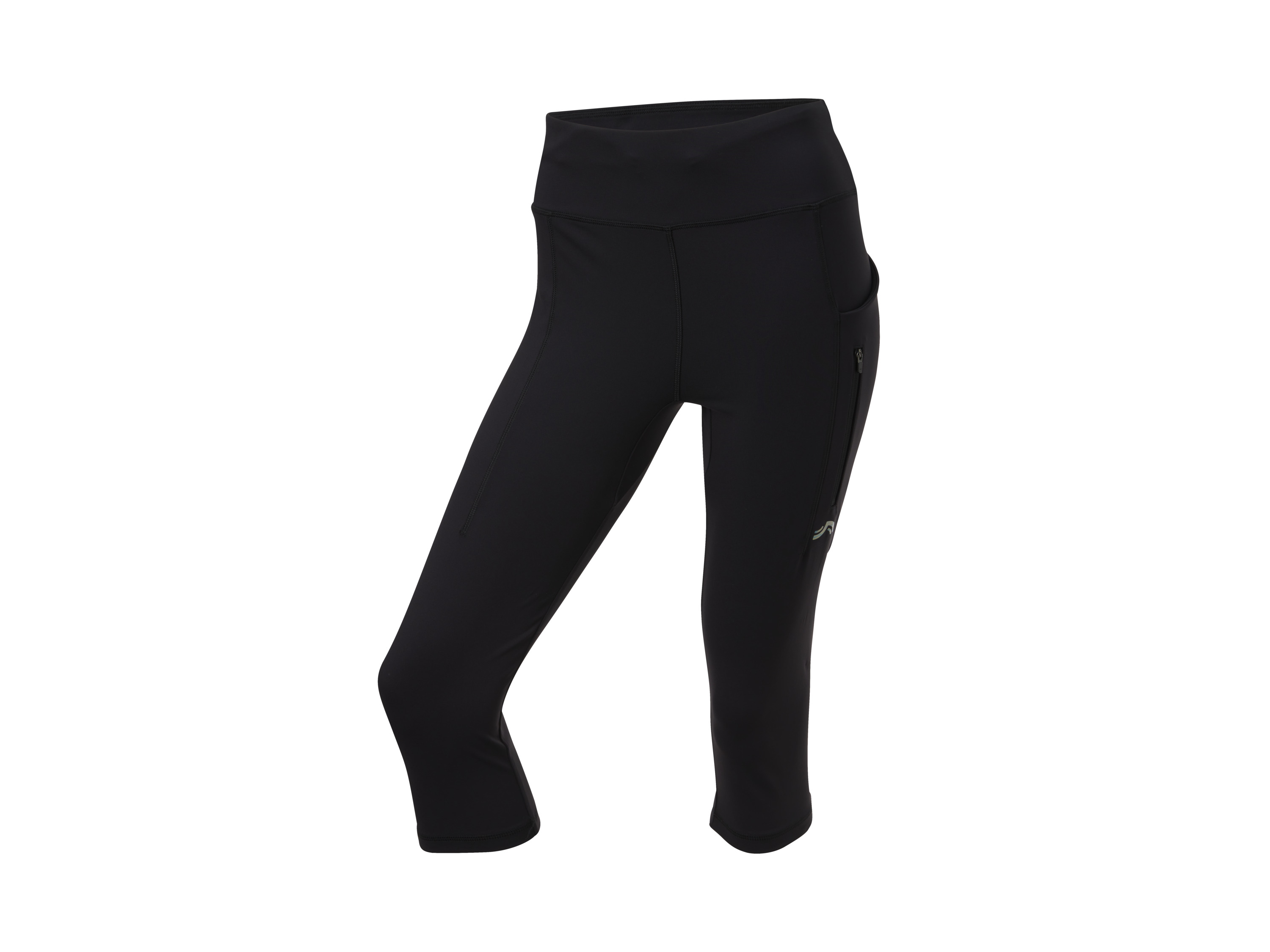 Crivit Legginsy funkcyjne 3/4 damskie z wysokim stanem Czarny, S36/38