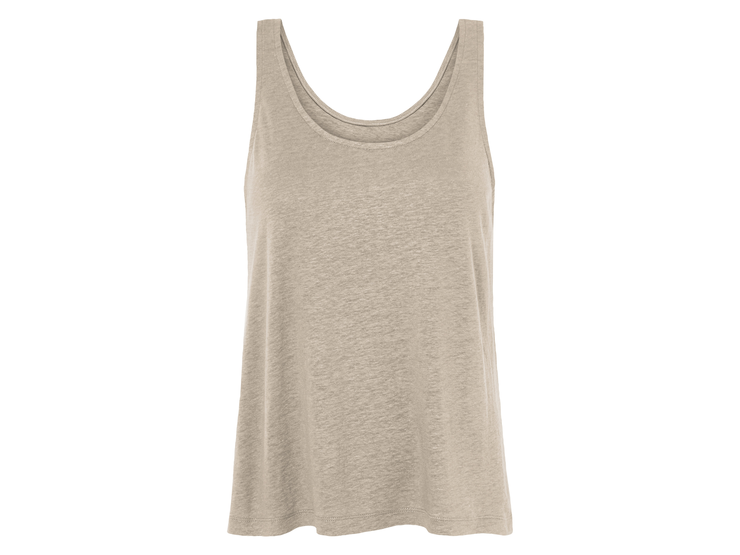 esmara Top damski z lnem Taupe, XS 32-34