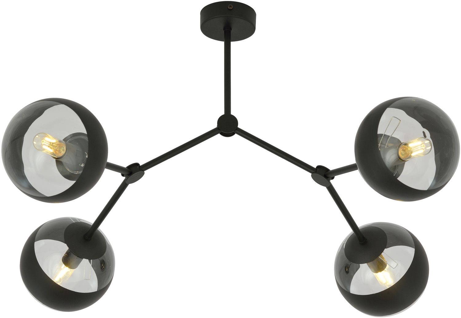 Darmowa Dostawa - Lampa podsufitowa 4x10 W czarna-przezroczysta Emibig Space Stripe 11354
