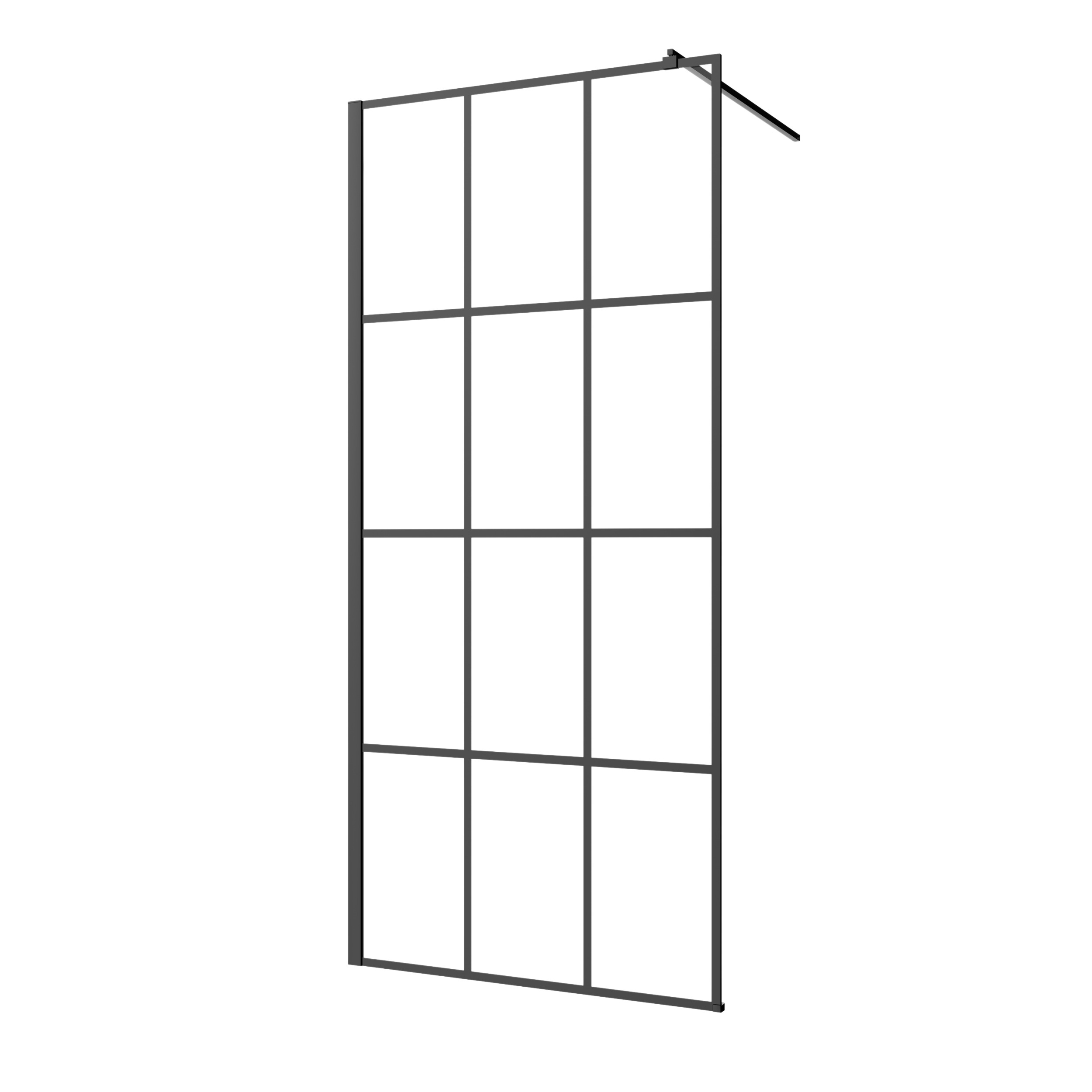Darmowa Dostawa - Ścianka prysznicowa walk-in 90 cm czarny półmat/szkło ze wzorem Invena AK32197