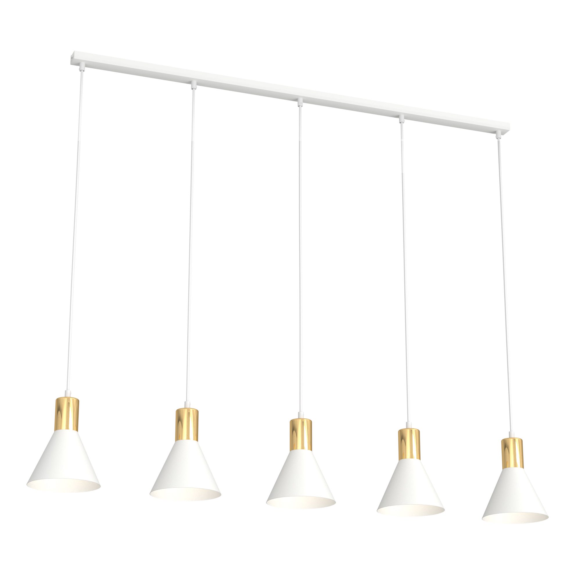 Darmowa Dostawa - Lampa wisząca 5x10 W biała-złota Emibig Rosa 13895