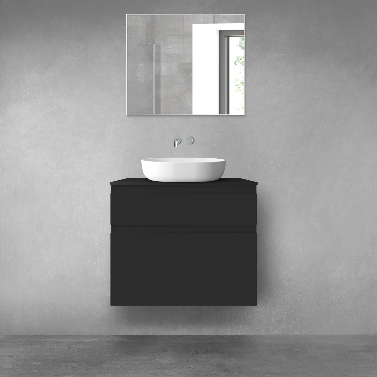 Darmowa Dostawa - Zestaw mebli łazienkowych 80x46.4x72.2 cm podumywalkowa wisząca czarna Oltens Vernal 68219300