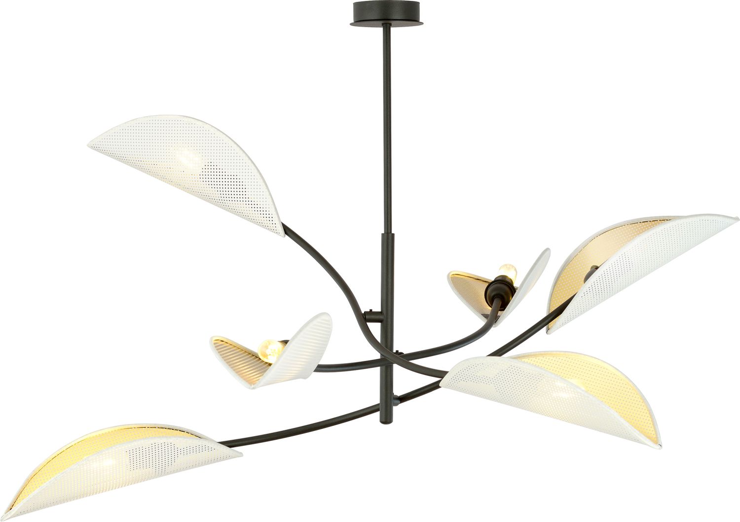 Darmowa Dostawa - Lampa podsufitowa 6x10 W biała-czarna-złota Emibig Lotus 11076