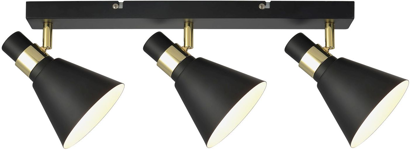 Darmowa Dostawa - Kinkiet 3x40 W biały-czarny-złoty Italux Biagio MBH16079M3