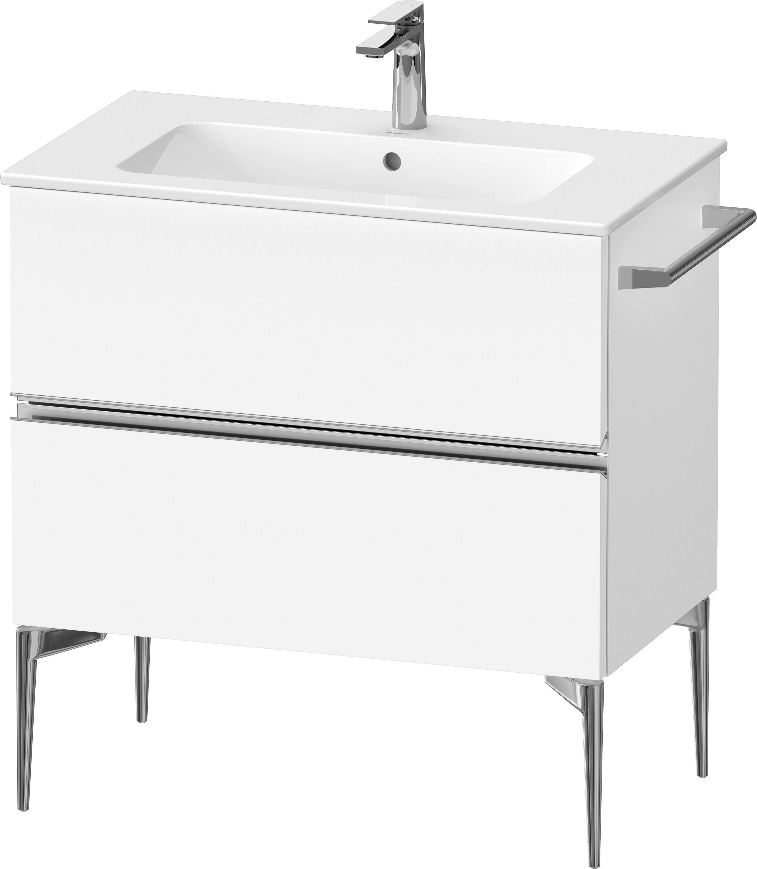 Darmowa Dostawa - Szafka 81x47.7x59.1 cm podumywalkowa wisząca biała-chrom Duravit Sivida SV4644010180000