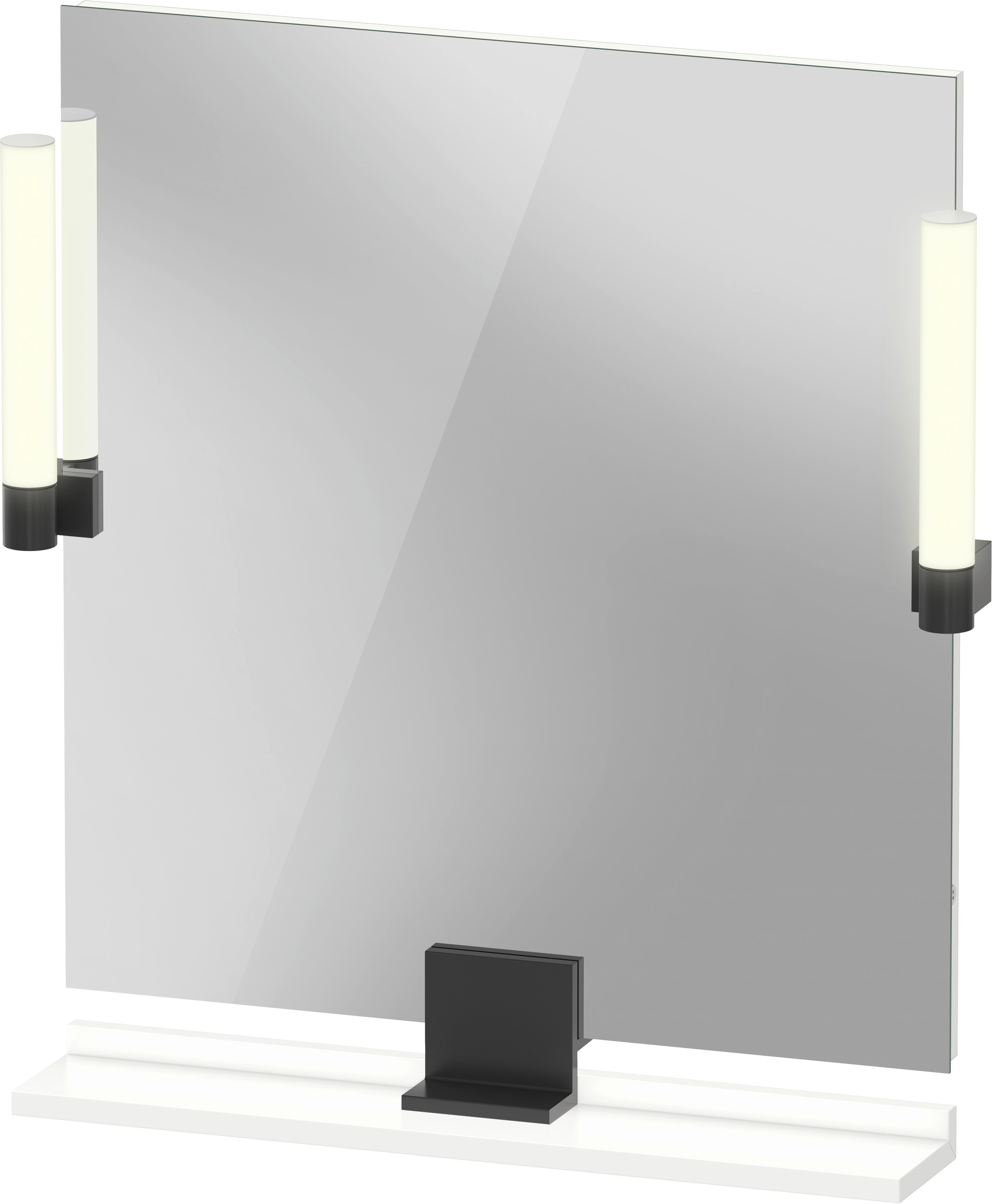 Darmowa Dostawa - Lustro 65x65 cm kwadratowe z oświetleniem czarny-biały Duravit Sivida SV74210BD180000