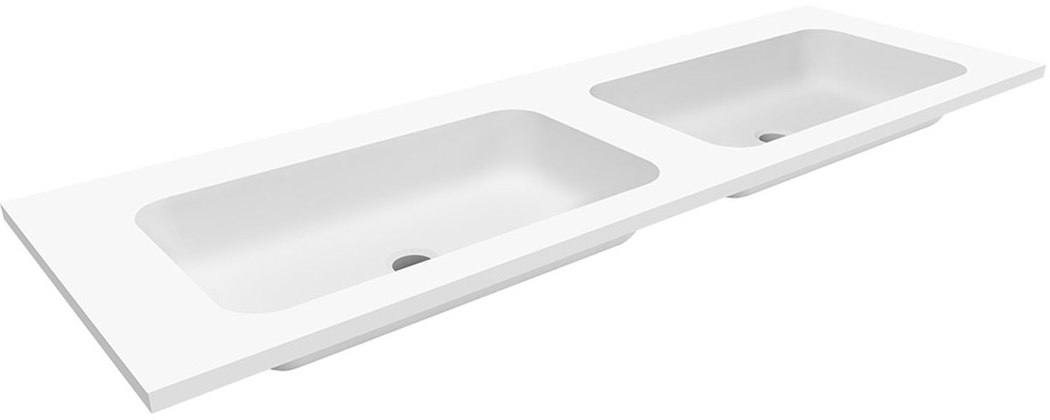 Darmowa Dostawa - Umywalka 140x45 cm prostokątna wpuszczana biała Cristalstone Linea Simpla U14002xMCOTCRBO