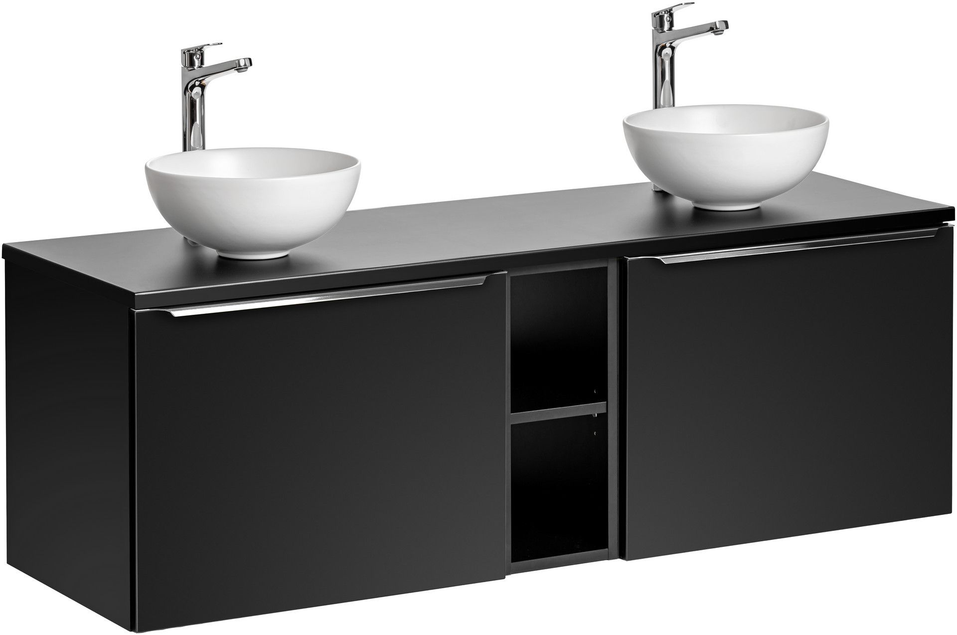 Darmowa Dostawa - Zestaw mebli łazienkowych 140x40x57 cm podumywalkowa wisząca czarna Comad Santa Fe Black SETSFBLB140CMUNDOMIMW