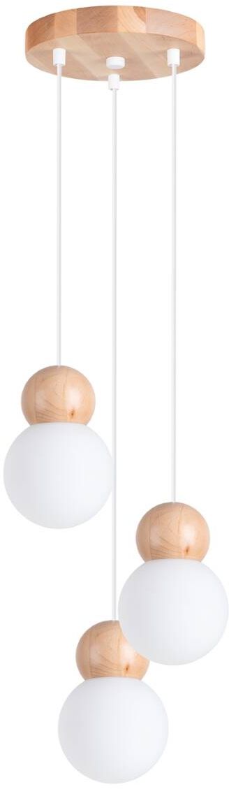 Darmowa Dostawa - Lampa wisząca 3x8 W biała-drewno Sollux Lighting Pekka SL1391