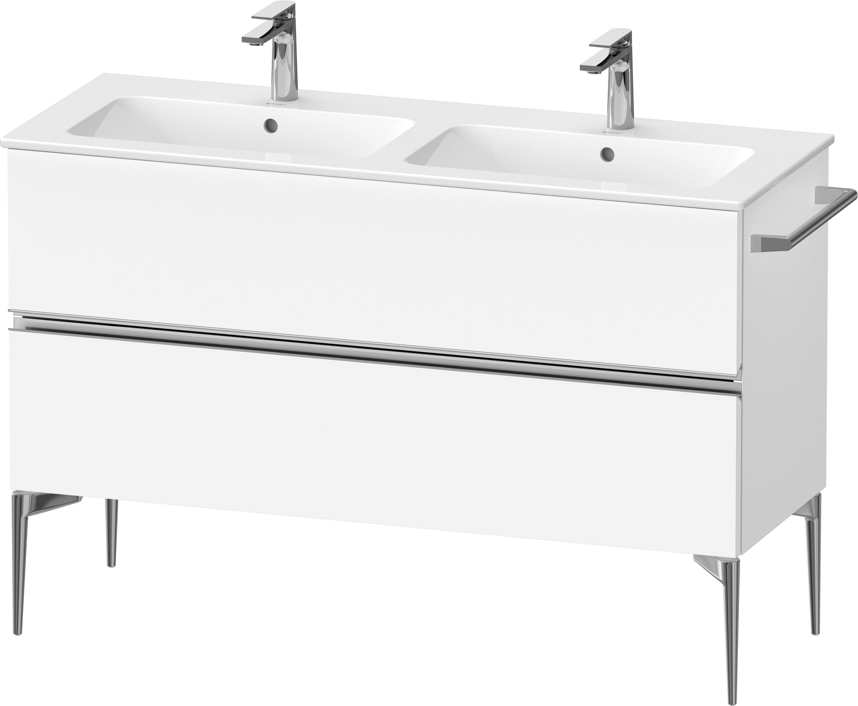 Darmowa Dostawa - Szafka 128x47.7x59.1 cm podumywalkowa wisząca biała-chrom Duravit Sivida SV4647010180000