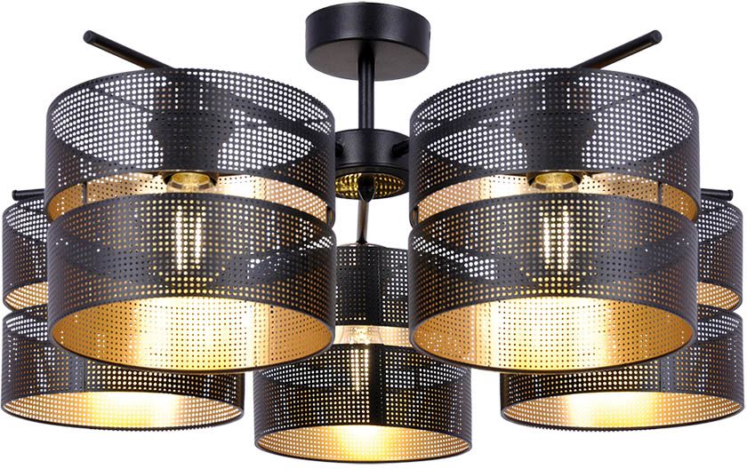 Darmowa Dostawa - Lampa podsufitowa 5x15 W czarna-złota Kaja Malavi K5503