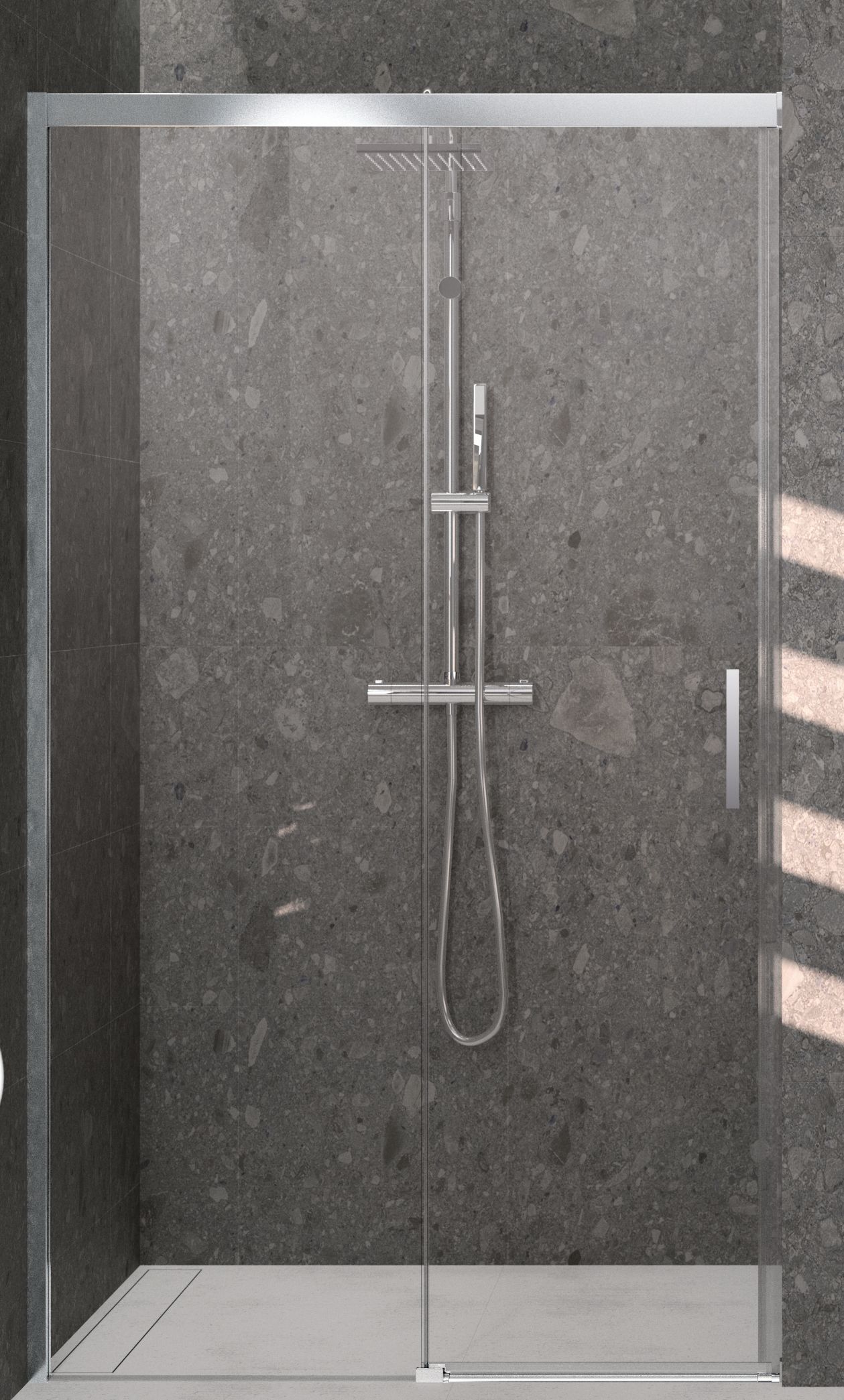 Darmowa Dostawa - Drzwi prysznicowe 118 cm rozsuwane do wnęki Novellini Kali KALIPH1161B