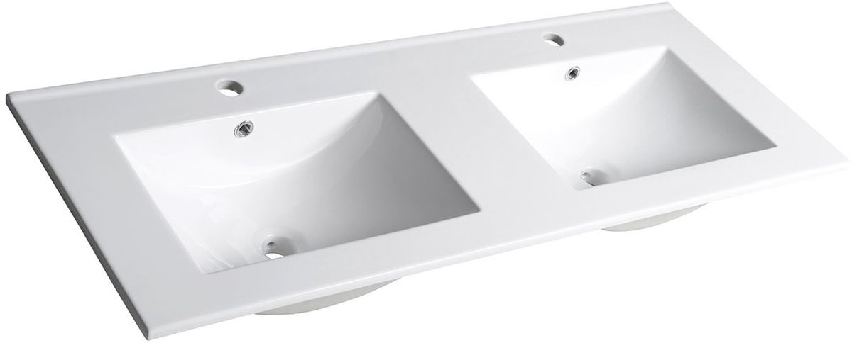Darmowa Dostawa - Umywalka 121.5x46 cm prostokątna meblowa-podwójna biała Sapho Slim 1601120