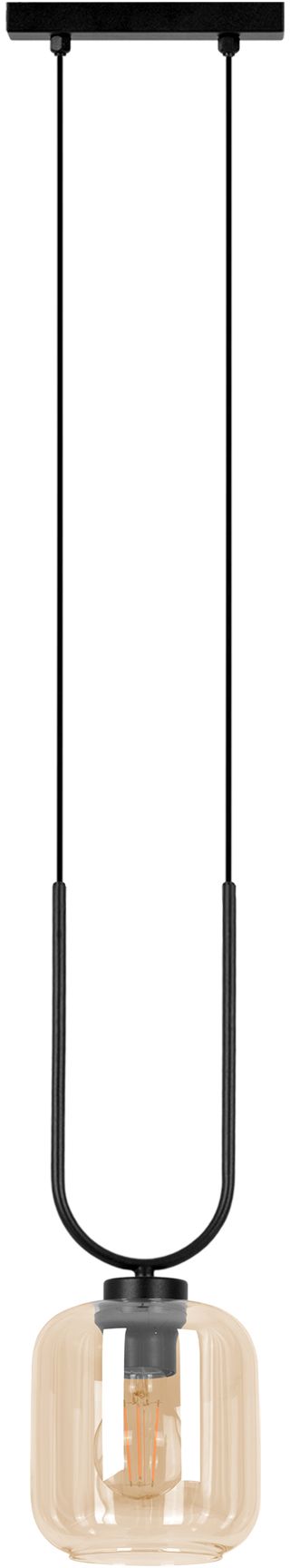 Darmowa Dostawa - Lampa wisząca 1x15 W czarna-bursztynowa Kaja Coni K5580