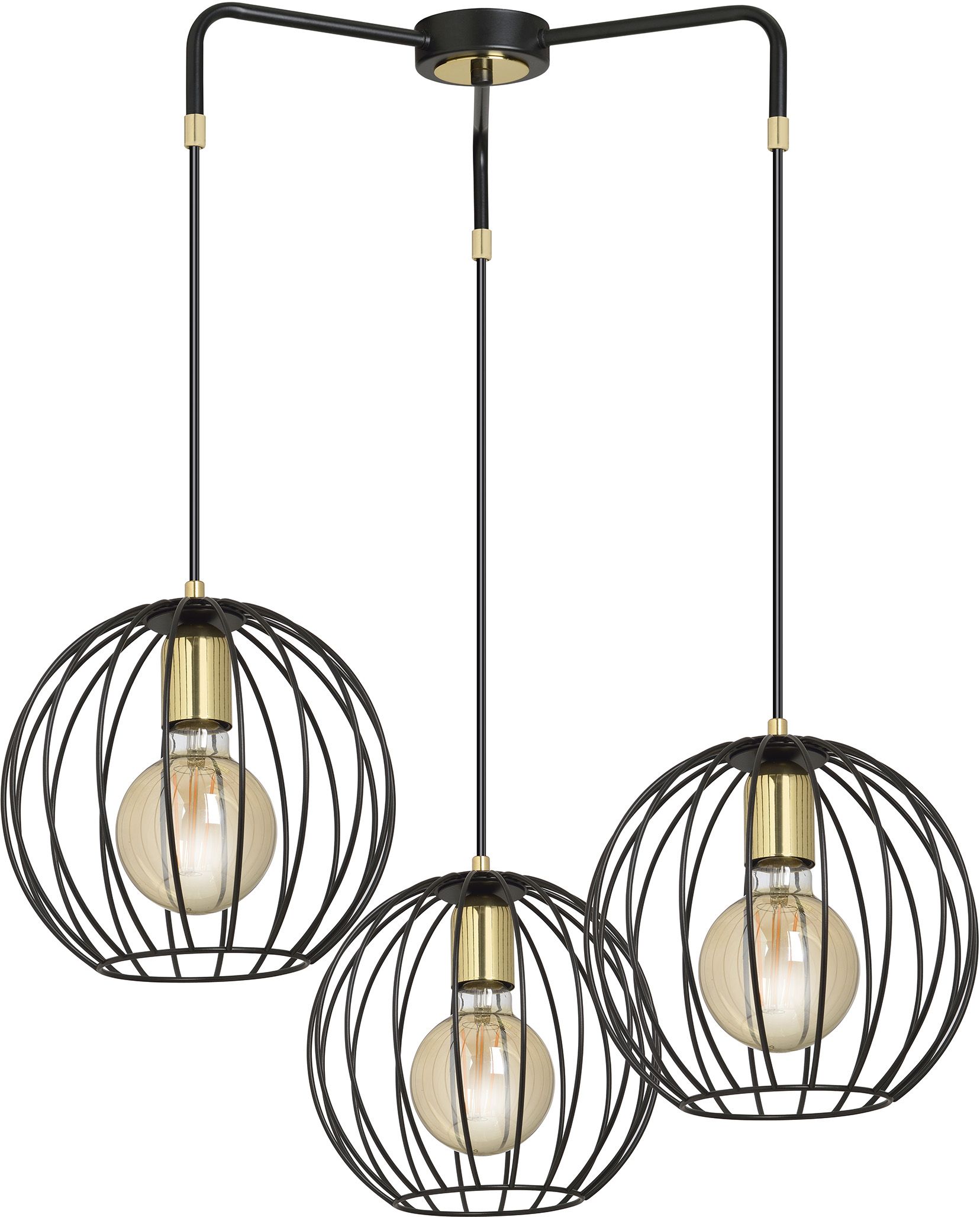 Darmowa Dostawa - Lampa wisząca 3x15 W czarna-złota Emibig Albio 1443