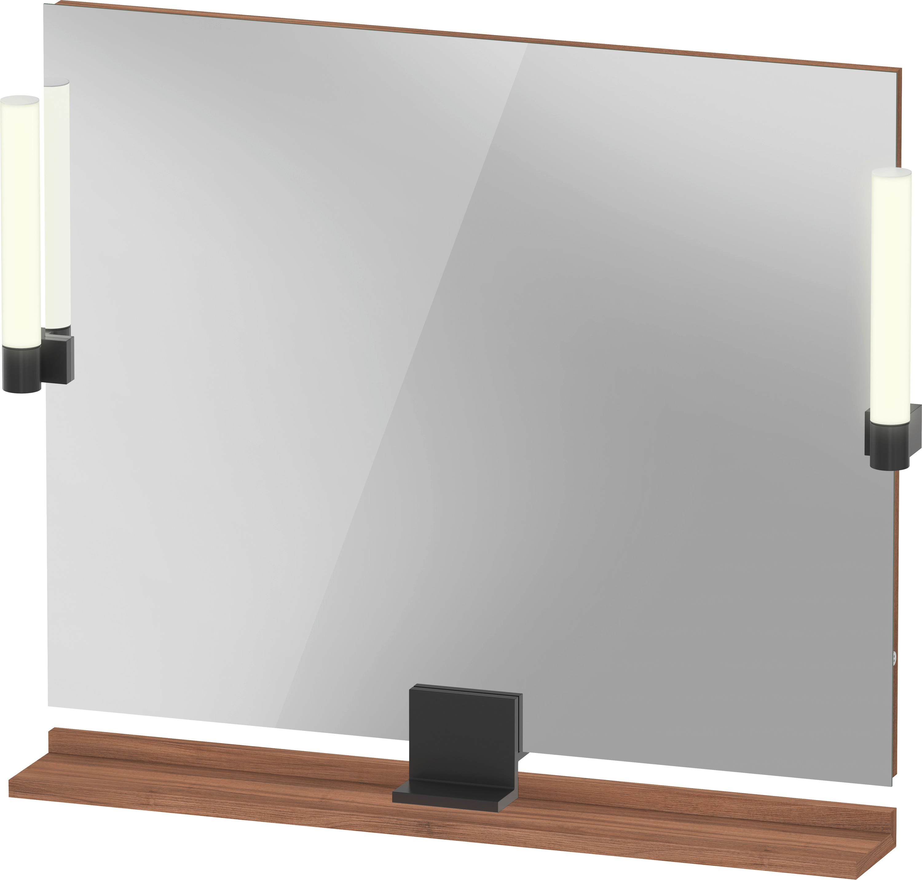 Darmowa Dostawa - Lustro 85x65 cm prostokątne z oświetleniem czarny-drewno Duravit Sivida SV74220BD790000