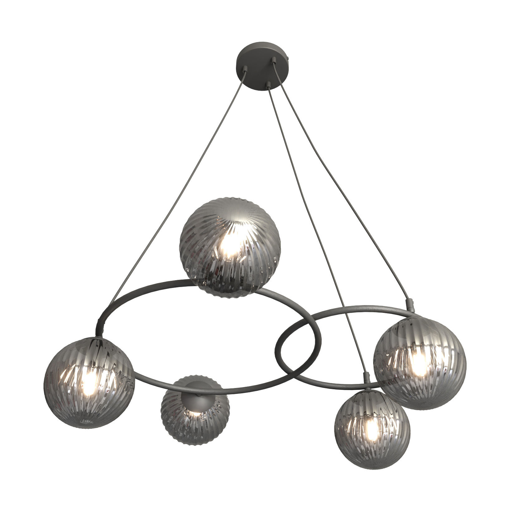 Darmowa Dostawa - Lampa wisząca 5x10 W czarna-grafitowa Emibig Libra 13805