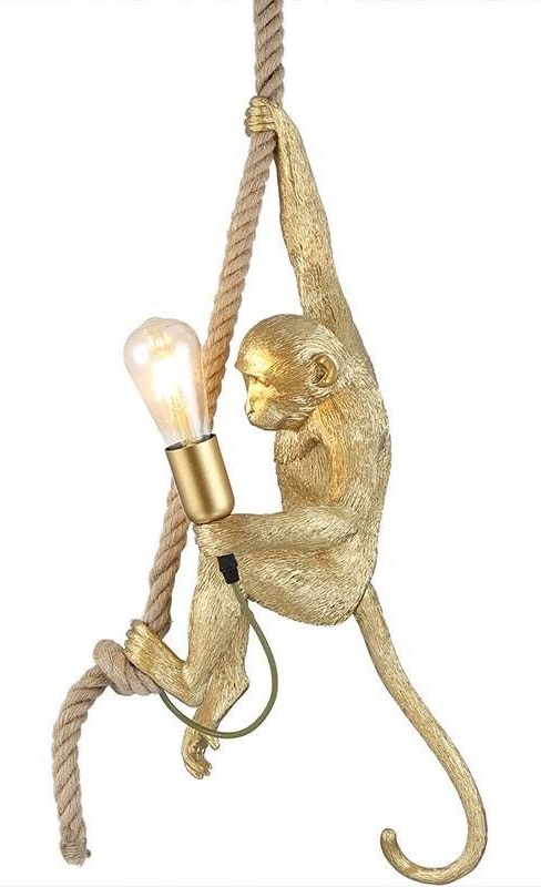 Darmowa Dostawa - Lampa wisząca 1x40 W złota Abruzzo Monkey ABRKARG