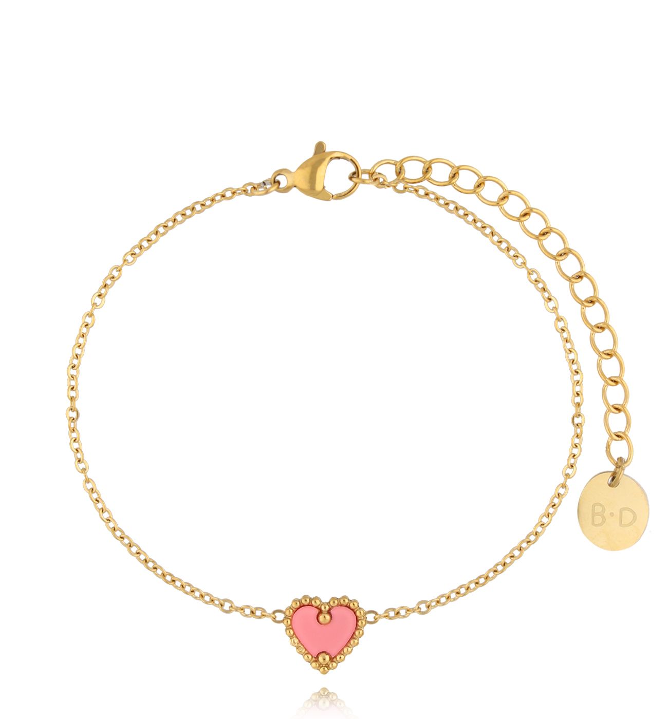 Bransoletka z brzoskwiniowym sercem Loving Heart BSY0064 - By Dziubeka