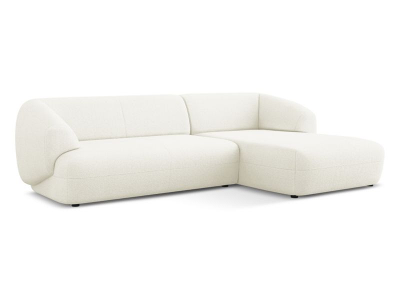 Narożnik prawostronny Makamii Moana z tkaniną boucle 280x156 cm biały 1 szt.