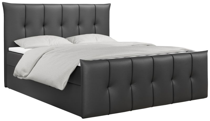 Łóżko kontynentalne MKS Meble PREMIUM 11 180x200 H3 Ciemnoszary ecoskóra 1szt.
