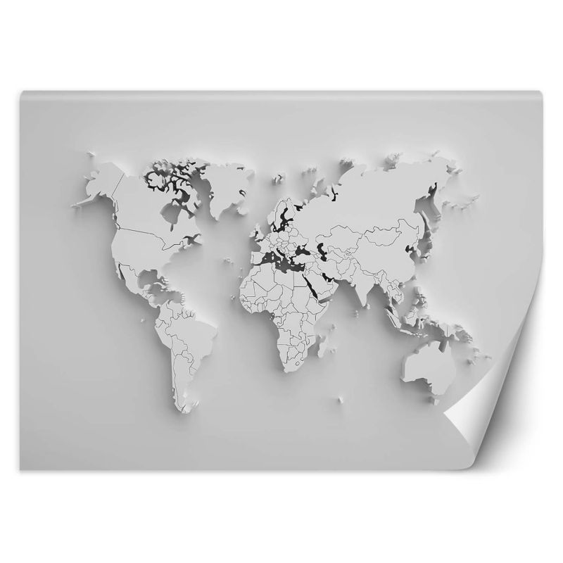 Fototapeta Feeby Biała mapa świata 3D 250x175 1 szt