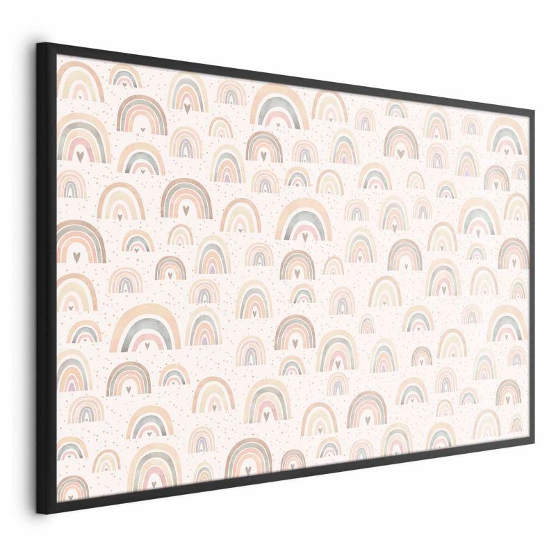 Plakat Artgeist Tęcze i serca 30x21 cm z ramą czarną 1 szt