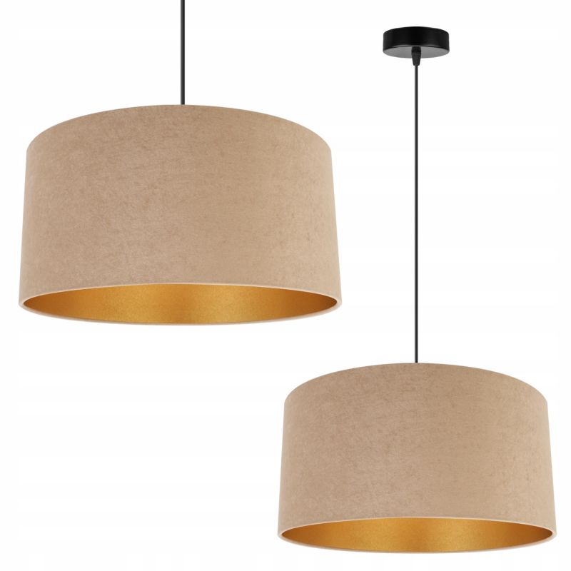 Lampa sufitowa wisząca Light Home LH Mediolan Welur 1x E27 60W beżowy/złoty 40cm 1szt.