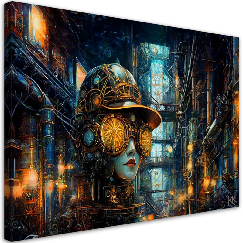 Obraz do salonu sypialni Feeby Kobieta Abstrakcja Steampunk 120x80 cm 1szt