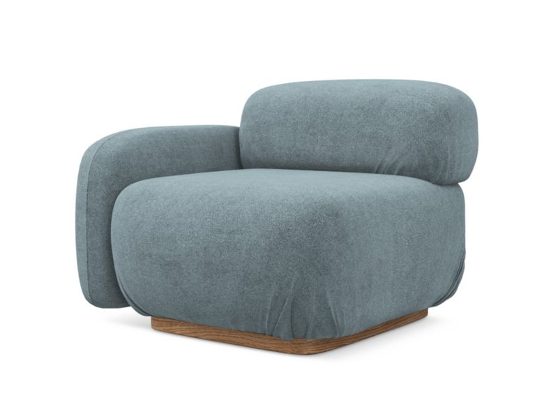 Moduł z podłokietnikiem lewy Makamii Ailani z tkaniną boucle 95x95 cm jeans 1 szt.