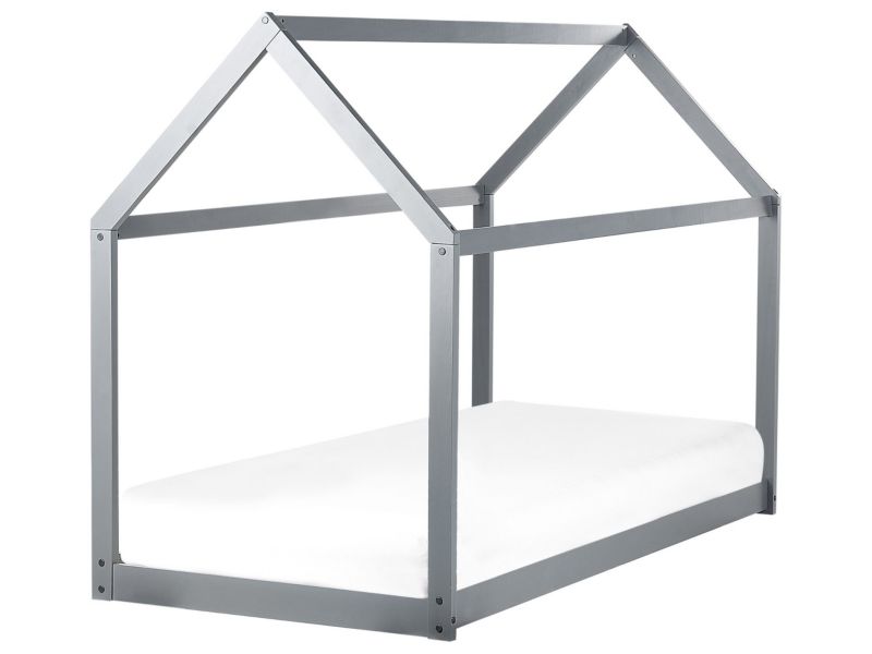 Łóżko dziecięce domek drewniane 90 x 200 cm szare Tosse 1 szt.