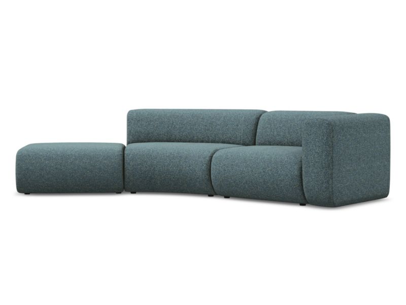 4-osobowa kanapa modułowa lewa Makamii Ekahi z tkaniny strukturalnej 335x166 cm jeans 1 szt.