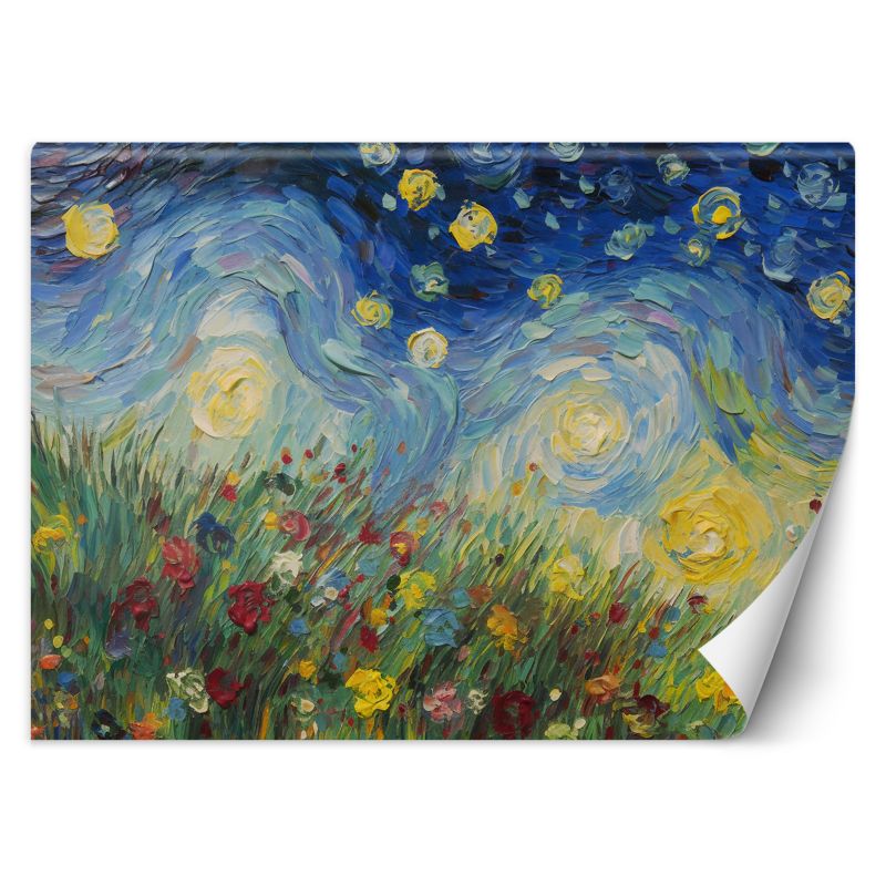 Fototapeta Feeby Gwiaździsta noc na łące - V. van Gogh 350x245 1 szt