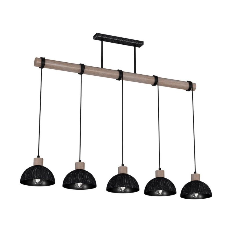 Lampa wisząca Milagro Erik Sawn black/patinated wood 5xE27 1 szt.