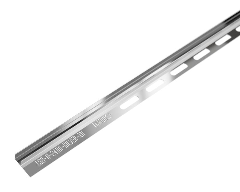 Llistwa brodzikowa ścienna do szkła lewa LSS Lambro srebrny połysk 240cm 1 szt.