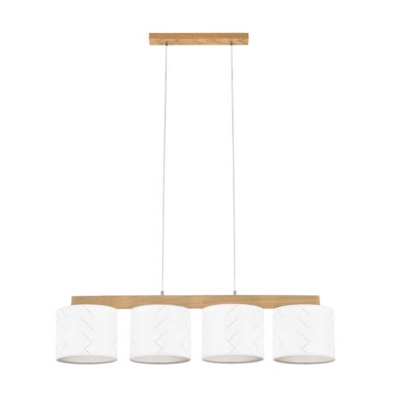 Drewniana Lampa Wisząca SPOT Light 4xE27 Max.25W Dąb Olejowany FSC w Połączeniu z Wielokolorowymi Abażurami, 1 szt.