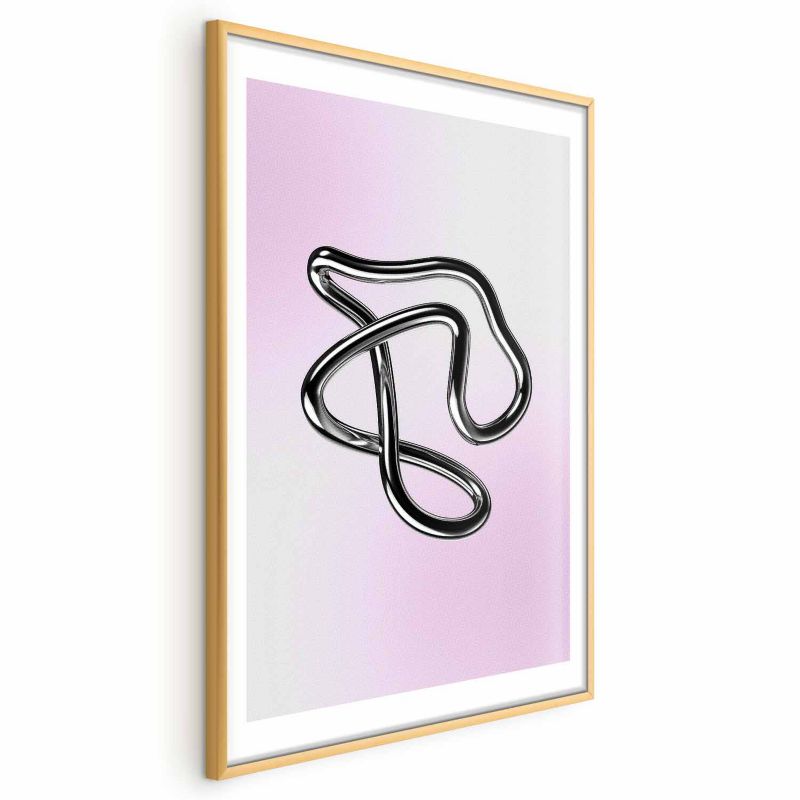 Plakat Artgeist Srebrne Zawiłości 60x90 cm z ramą złotą 1 szt