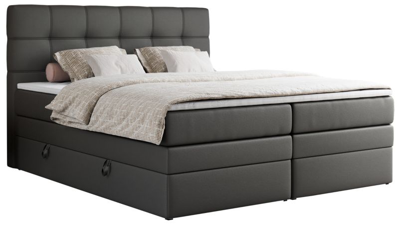 Łóżko kontynentalne MKS Meble ERNI KING 180x200 H3 Szary ecoskóra 1szt.