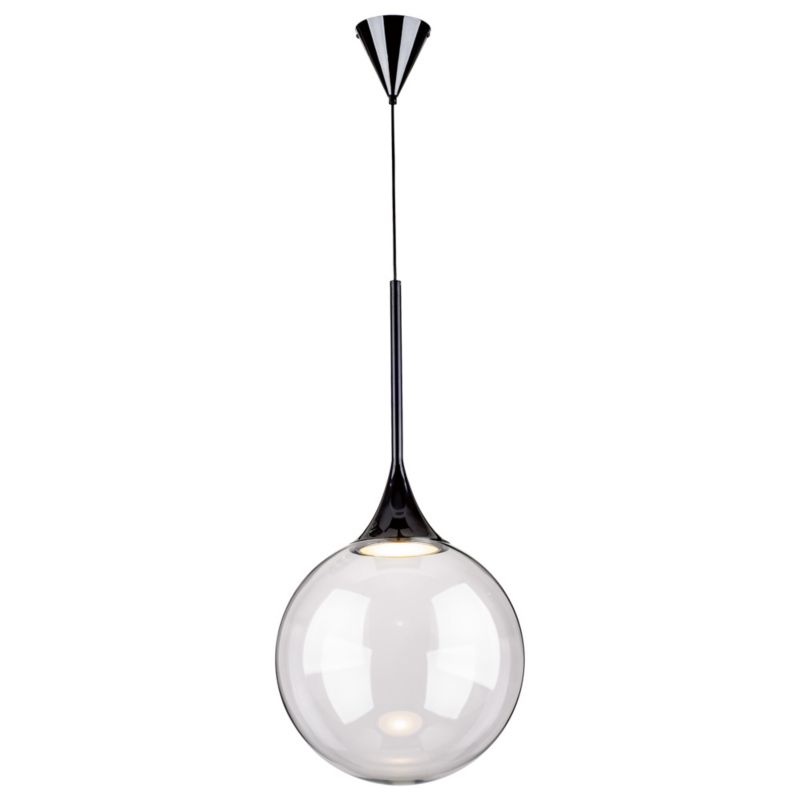 Lampa Wisząca SPOT Light 1xLED 15W Połączenie Czerni z Transparentnym Szkłem od Polskiego Producenta, 1 szt.