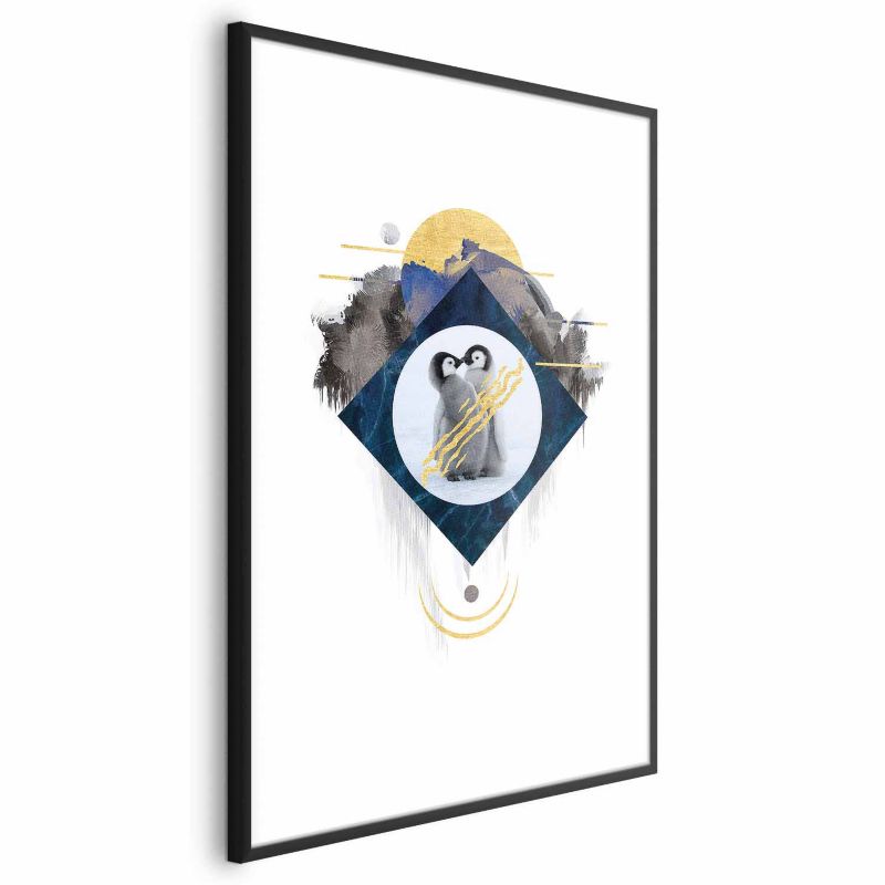 Plakat Artgeist Para pingwinów 21x30 cm z ramą czarną 1 szt