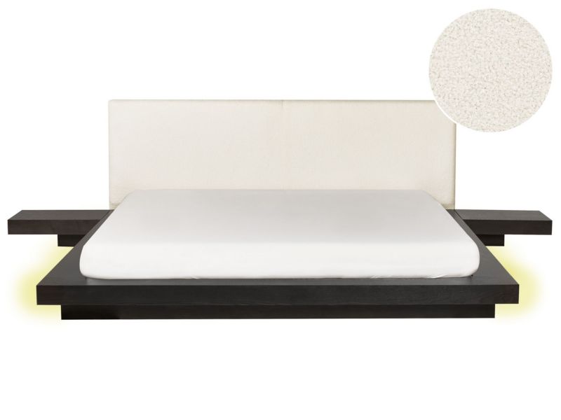 Łóżko LED Zen 180 x 200 cm LED Ciemne drewno 1 szt.