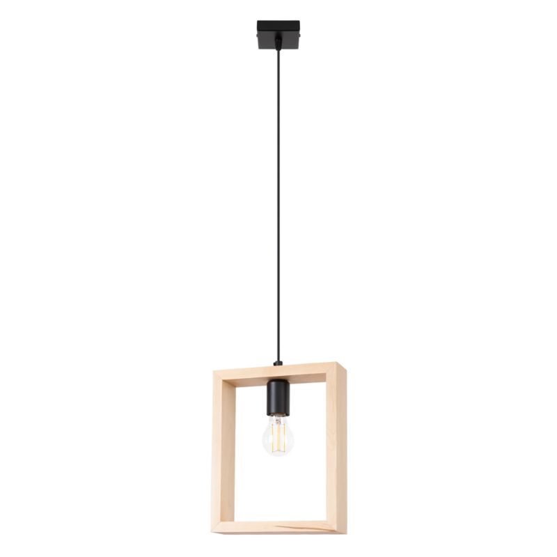 Lampa wisząca Sollux Lighting ARIES naturalne drewno 1 szt.