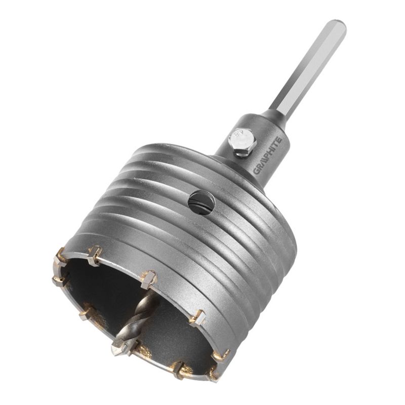 Otwornica widiowa GRAPHITE 80mm z adapterem HEX oraz wiertłem pilotującym 1 szt