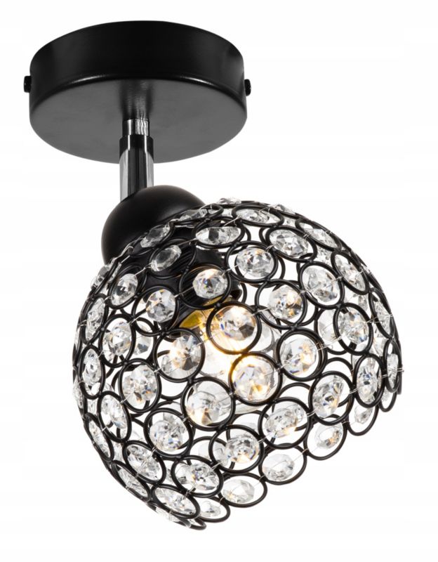 Lampa sufitowa kinkiet skośny Light Home LH Crystal 1x E27 60W czarny 1szt.
