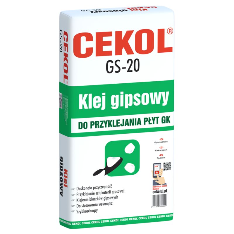Klej gipsowy Cekol GS-20 20 kg
