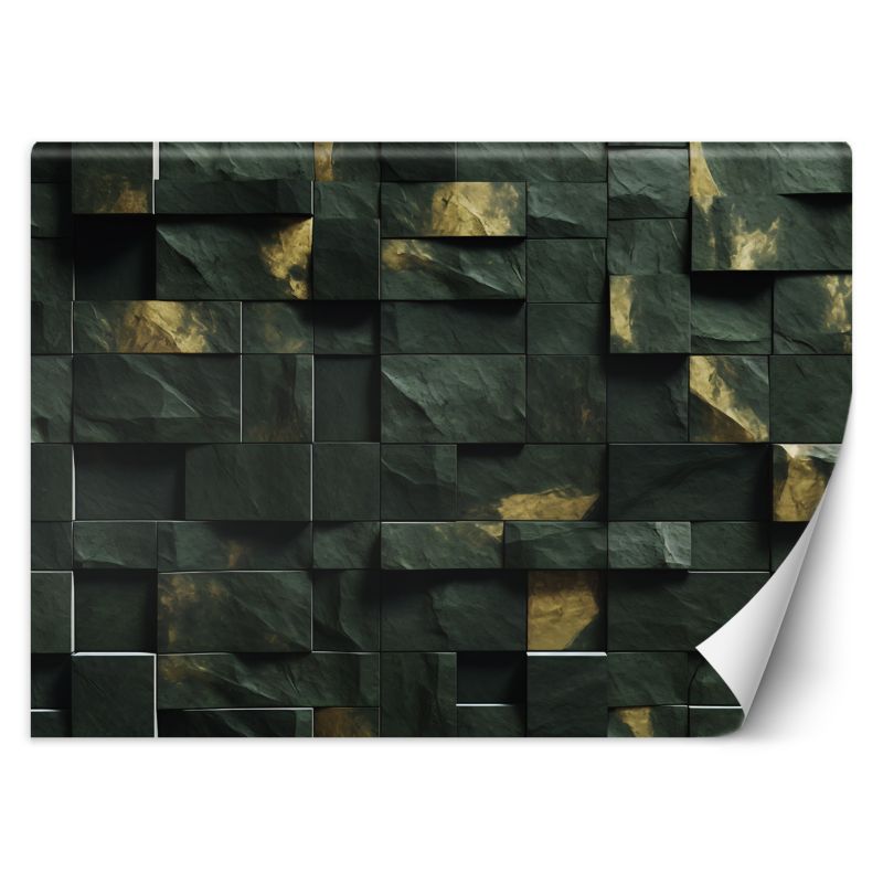 Fototapeta Feeby Zielona mozaika kostka 3D 254x184 1 szt