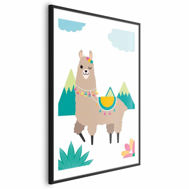 Plakat Artgeist Niezwykła lama 60x90 cm z ramą czarną 1 szt